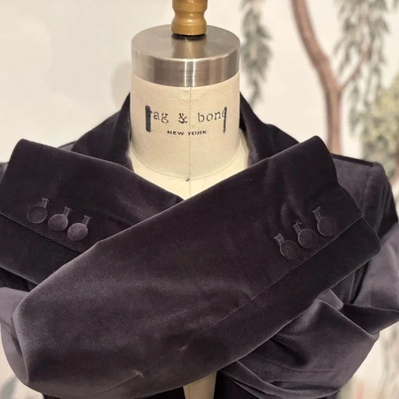 Frame Dark Grey Velvet Blazer, NWOT - Picture 4 of 9